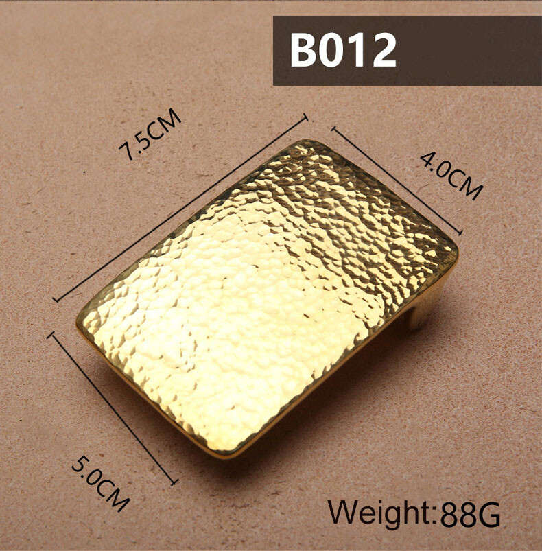 Hammered striation Solid Brass copper Pin Belt Buckle for Men Women Leathercraft