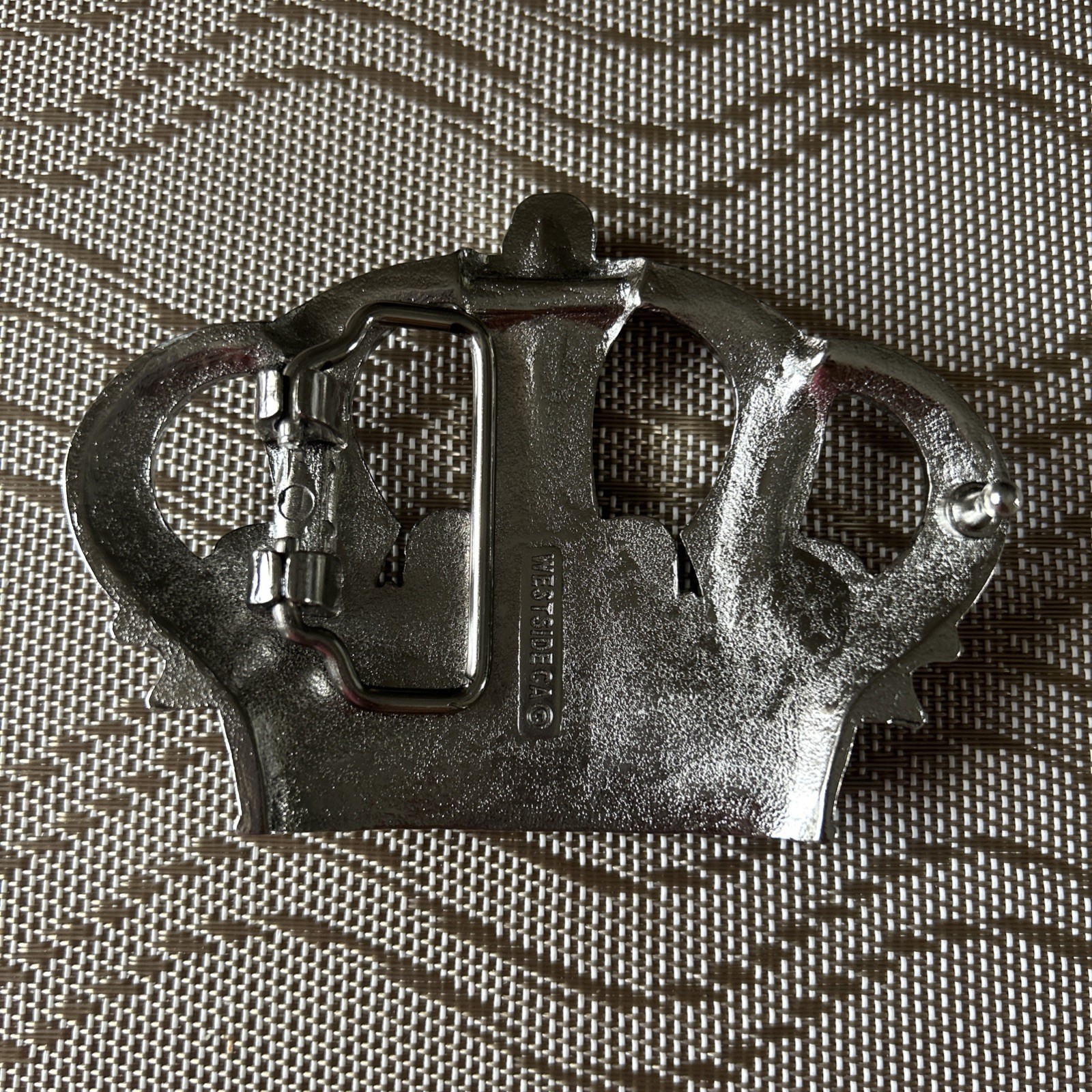 WESTSIDE CA Crown With Skulls Metal Biker Motorcycle Gothic Belt Buckle 3”x4”