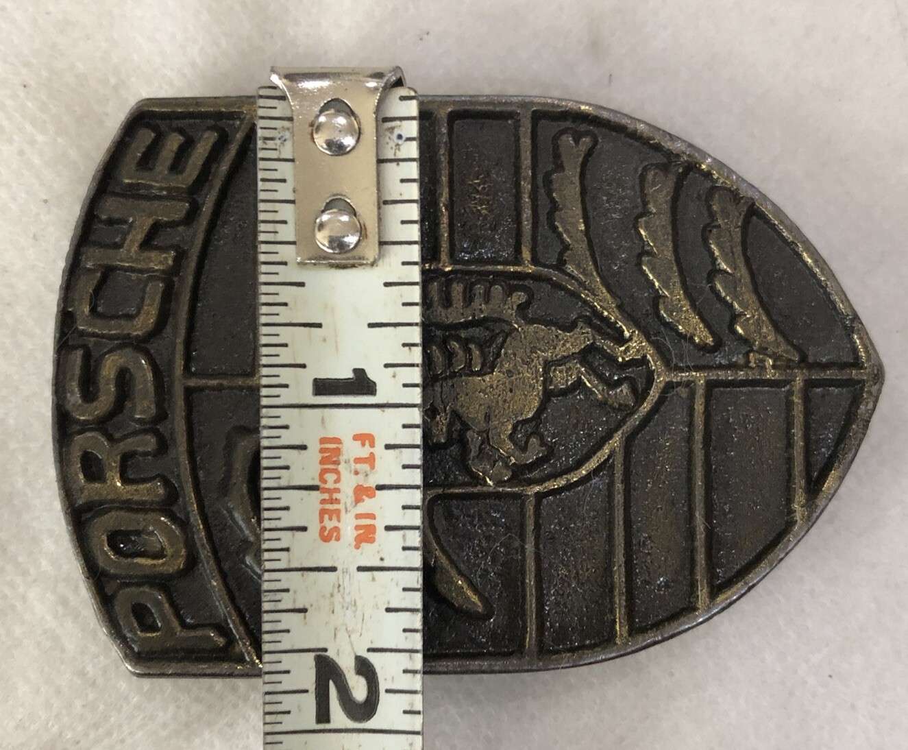 Vintage Belt Buckle Solid Brass Automotive Logo 2 5/8&Prime; L x 1 7/8 W Free Shipping
