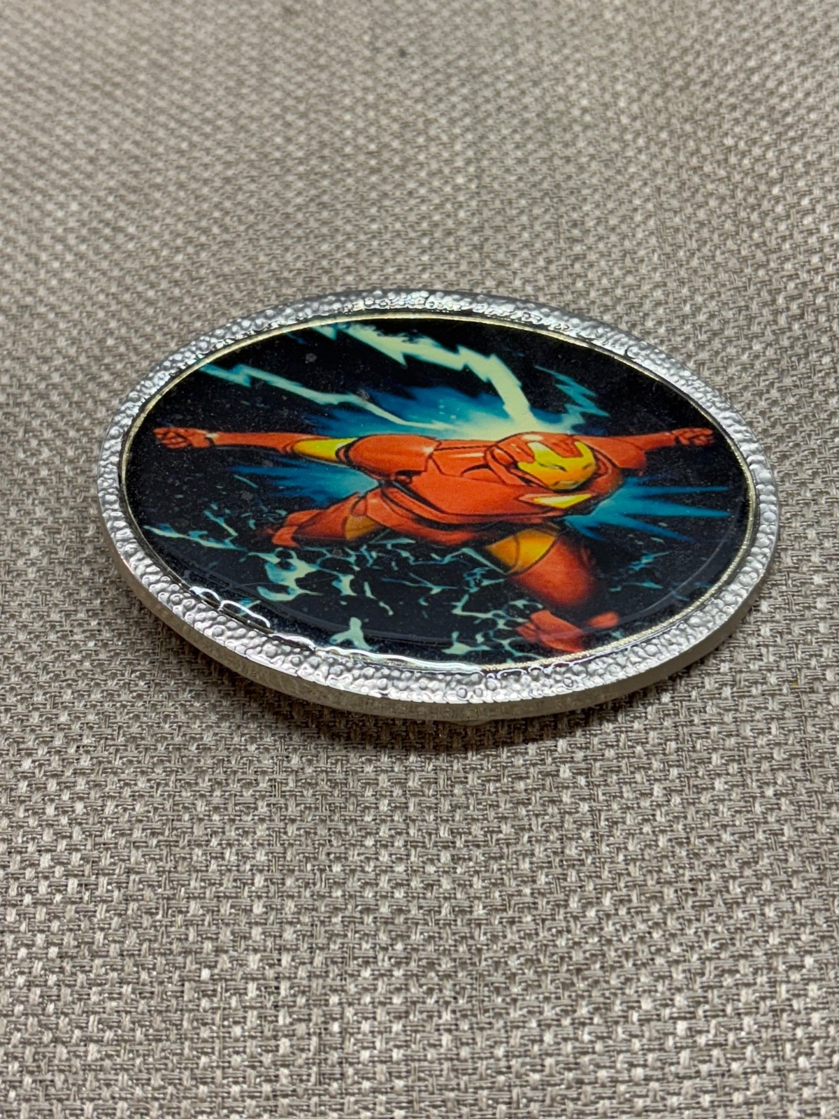 Ironman Iron man Belt Buckle Metal Oval Shape photo 2 1/2&Prime; in size