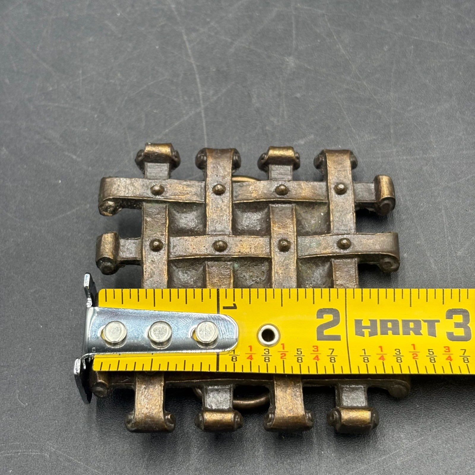 Vtg 1975 Bergamot Brass Works Bronze Portcullis Belt Buckle S-49 Made in USA