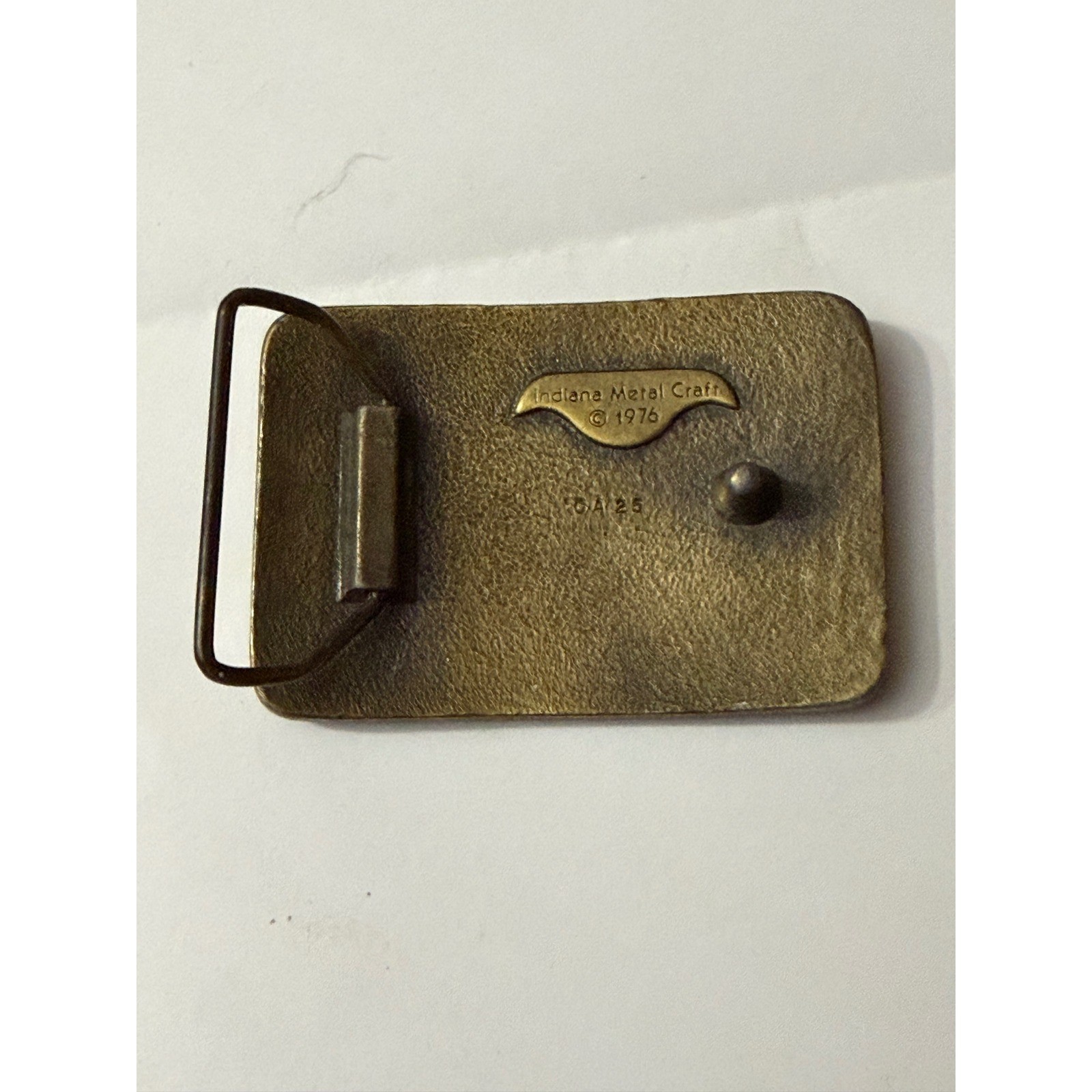 Vintage 1976 Indiana Metal Craft Buick Eagle Belt Buckle Brass Tone GA 25 Mens