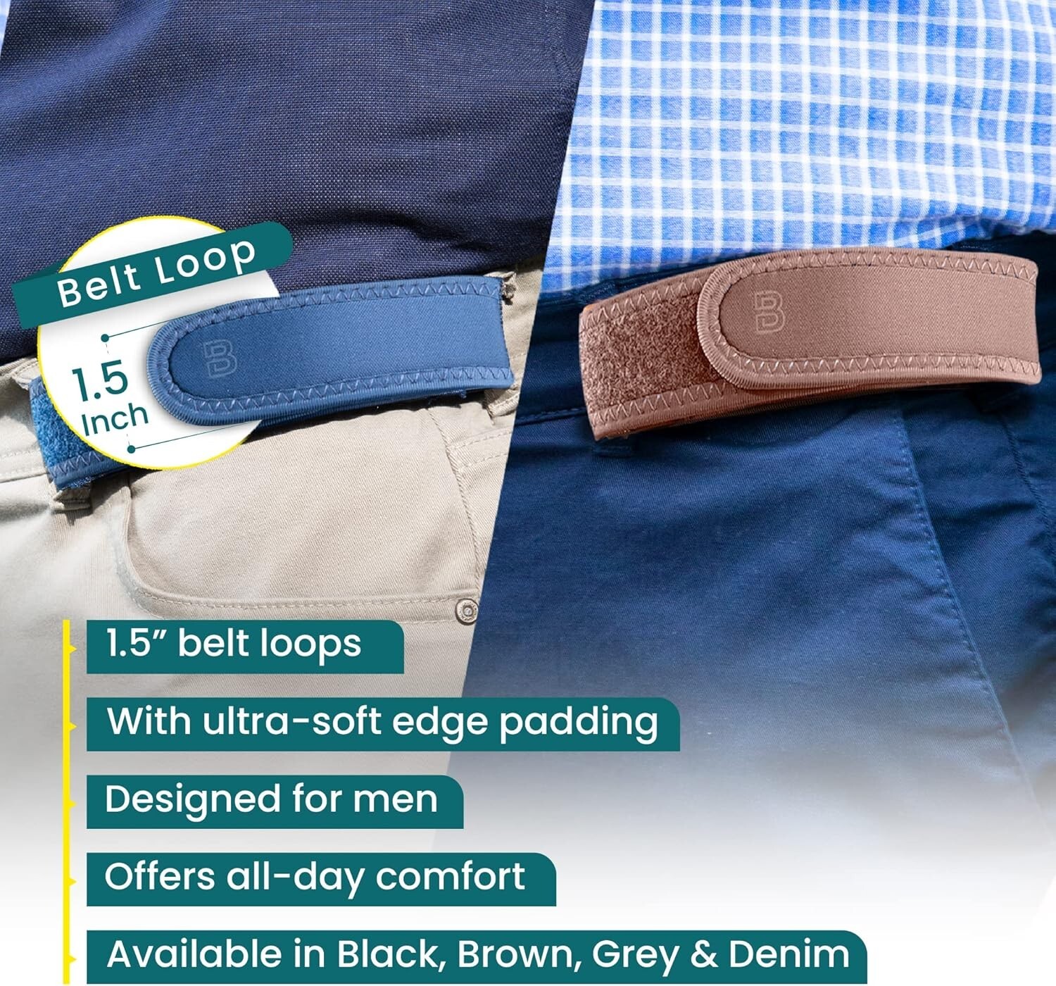 Patented Ultra-Soft Invisible Belt for Men & Women – Adjustable, Black 32&Prime;-43&Prime;