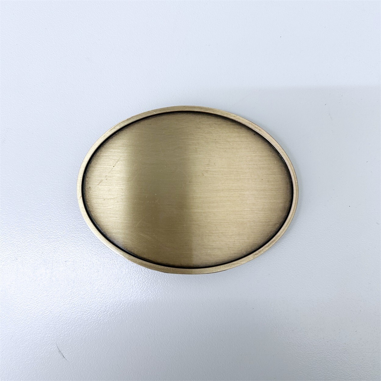 Antique Bronze Plated Oval Custom Blank Belt Buckle