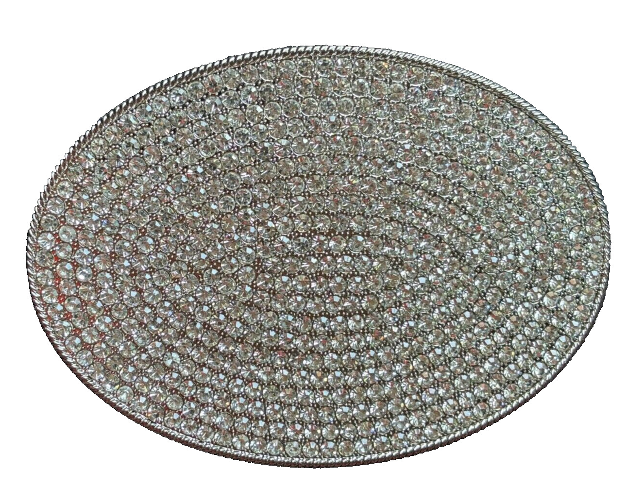 BLING BELT BUCKLE ICED OUT 602 RHINESTONES SILVER METAL HIP ROCK MUSIC NEW BULKY