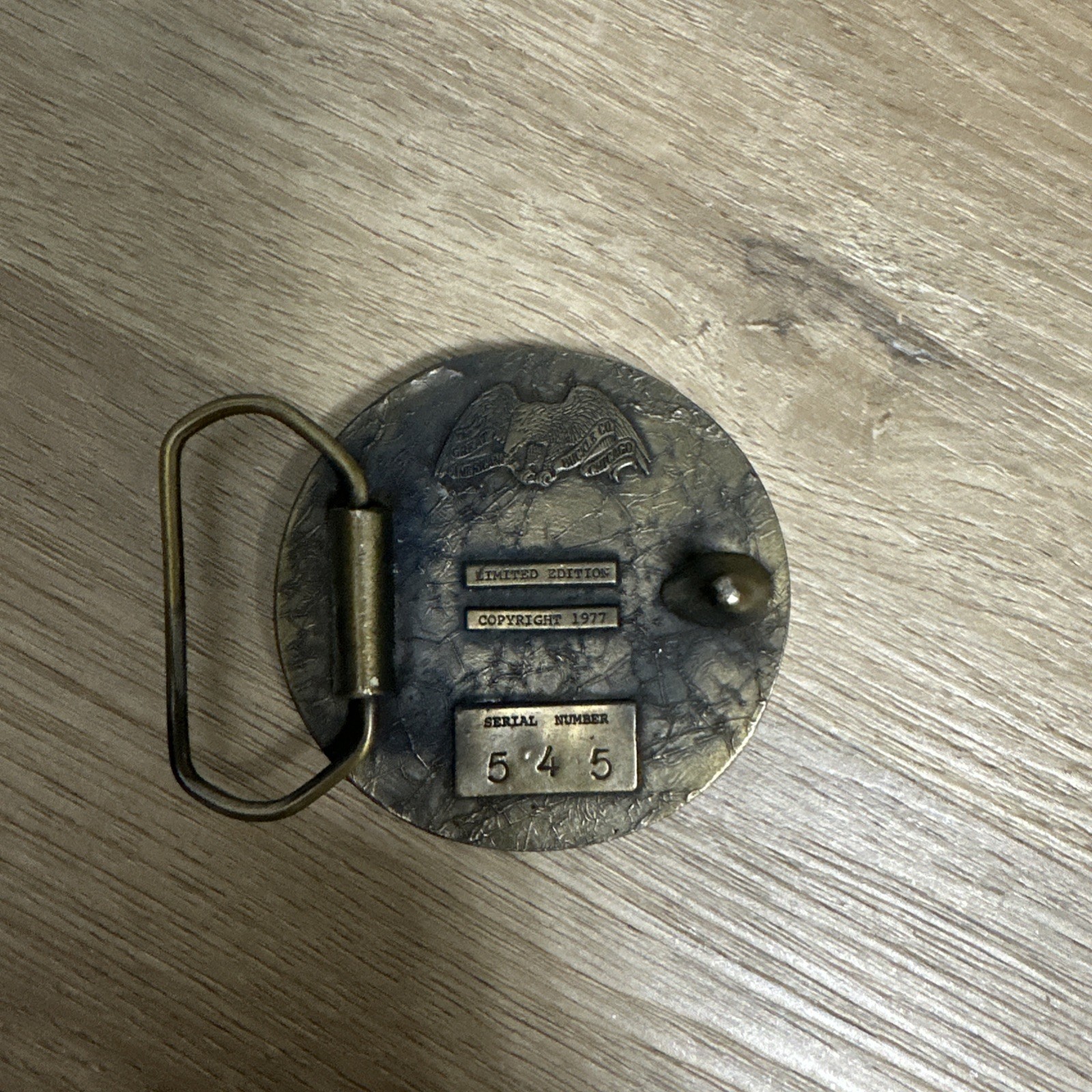 1977 Great American Co LE 545 Fire Fighter Hydrant Department belt buckle ladder