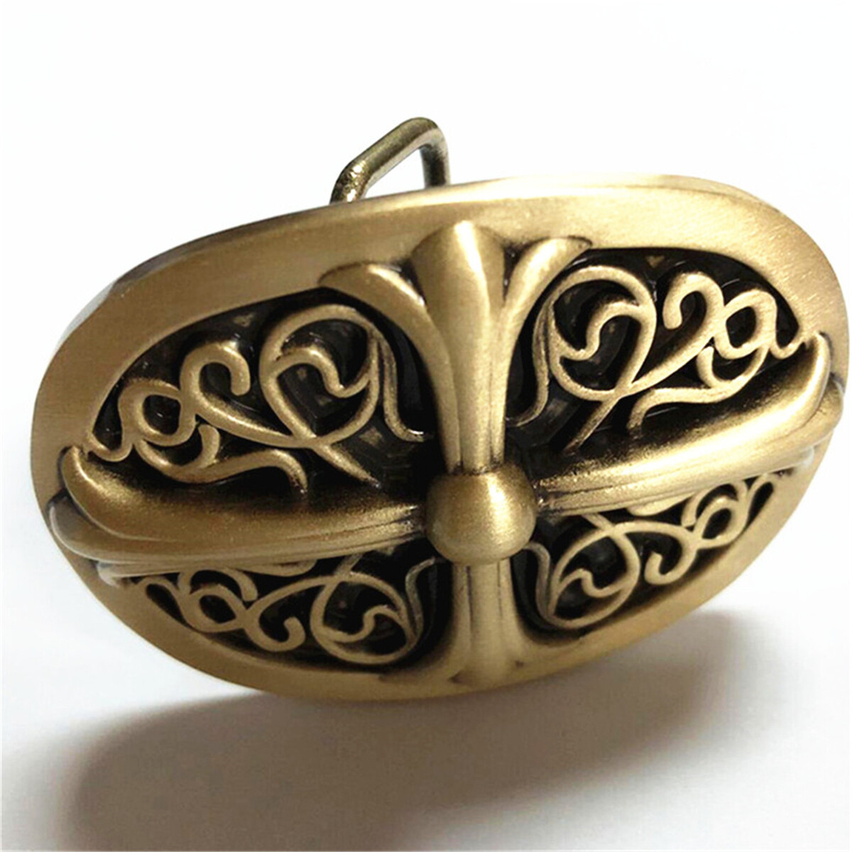 Corss Pattern Solid Brass Copper Mens Belt Buckle Western Cowboy Vintage