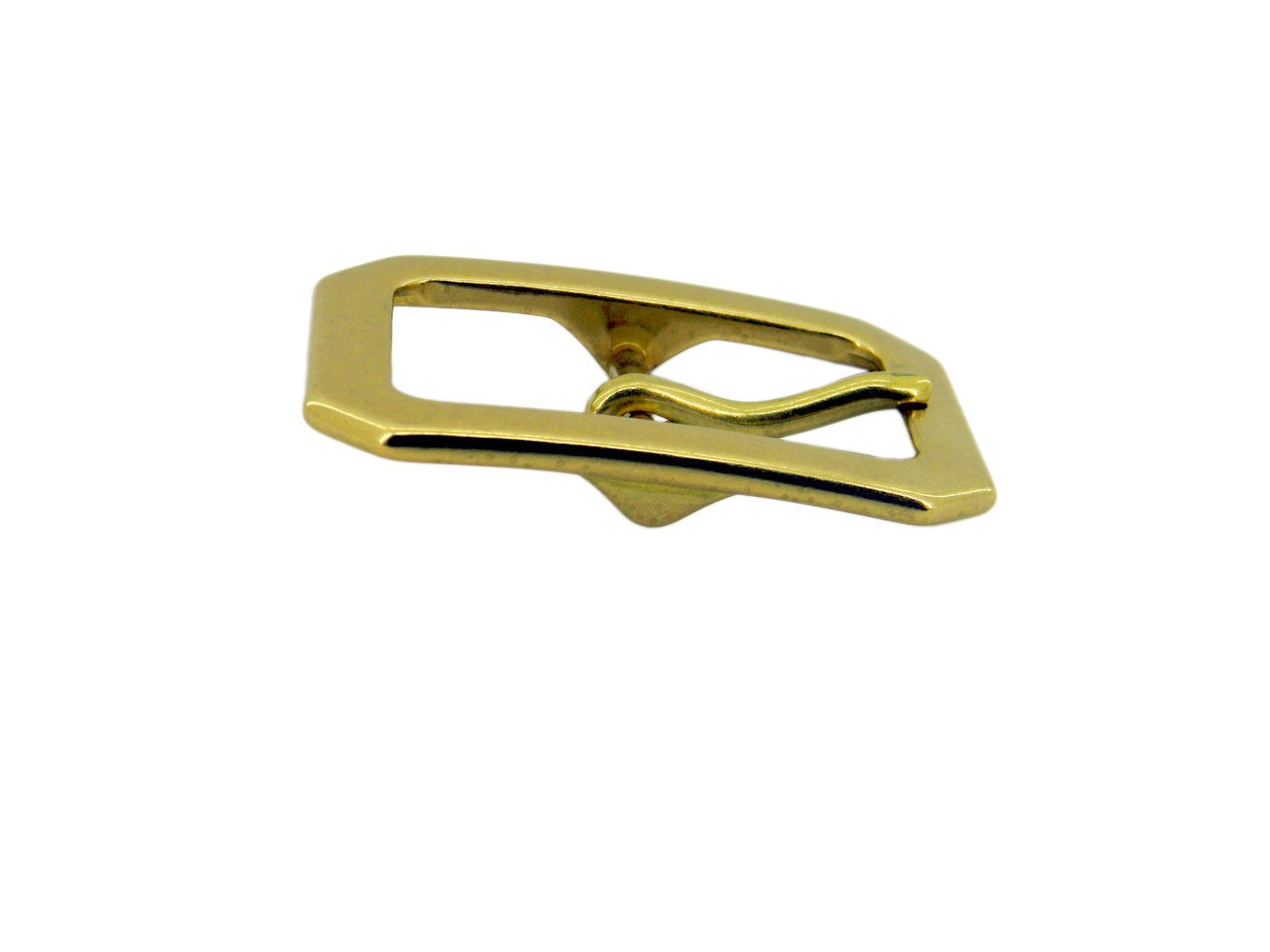 Solid Brass Double Prong Belt Buckle Heavy Duty Leather Belt 40mm Gold