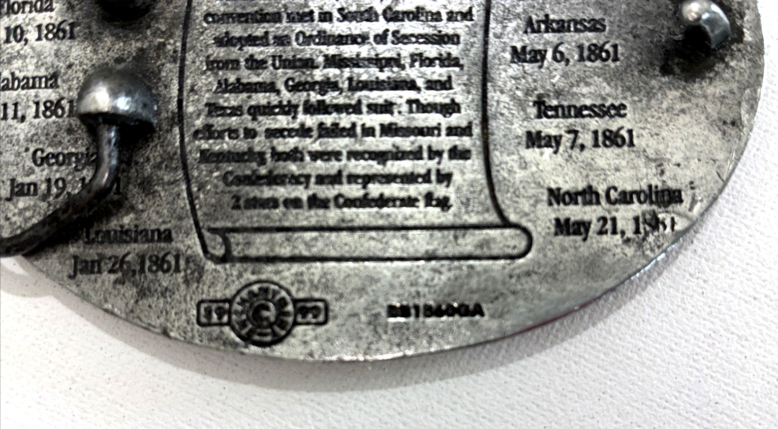 Georgia Oval Belt Buckle 2003 Brass Pewter Made in USA