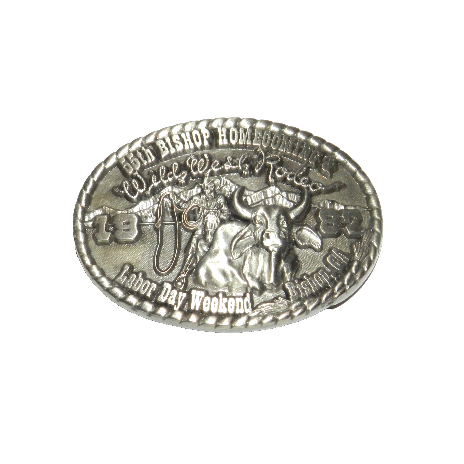 VTG 1987 PACIFIC BRASS AND BUCKLE BISHOP HOMECOMING RODEO WILD WEST WEEKEND