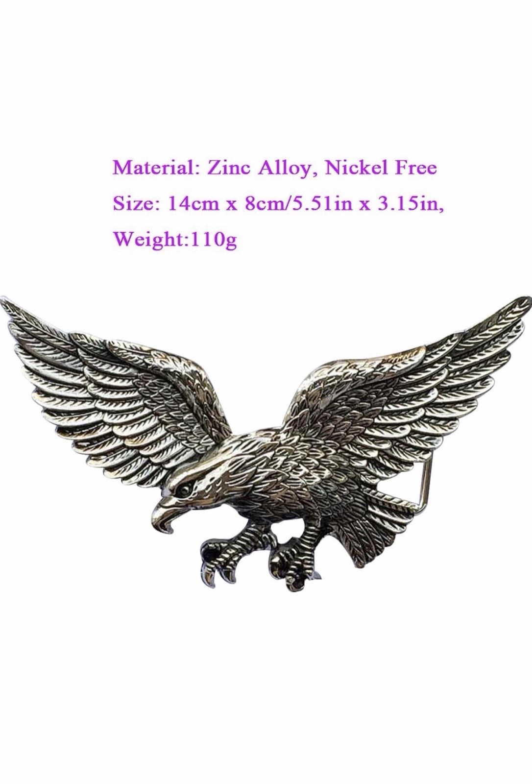 Bald Eagle Belt Buckle Flying Bird Brass Metal Vintage Rare Father’s Day Gift