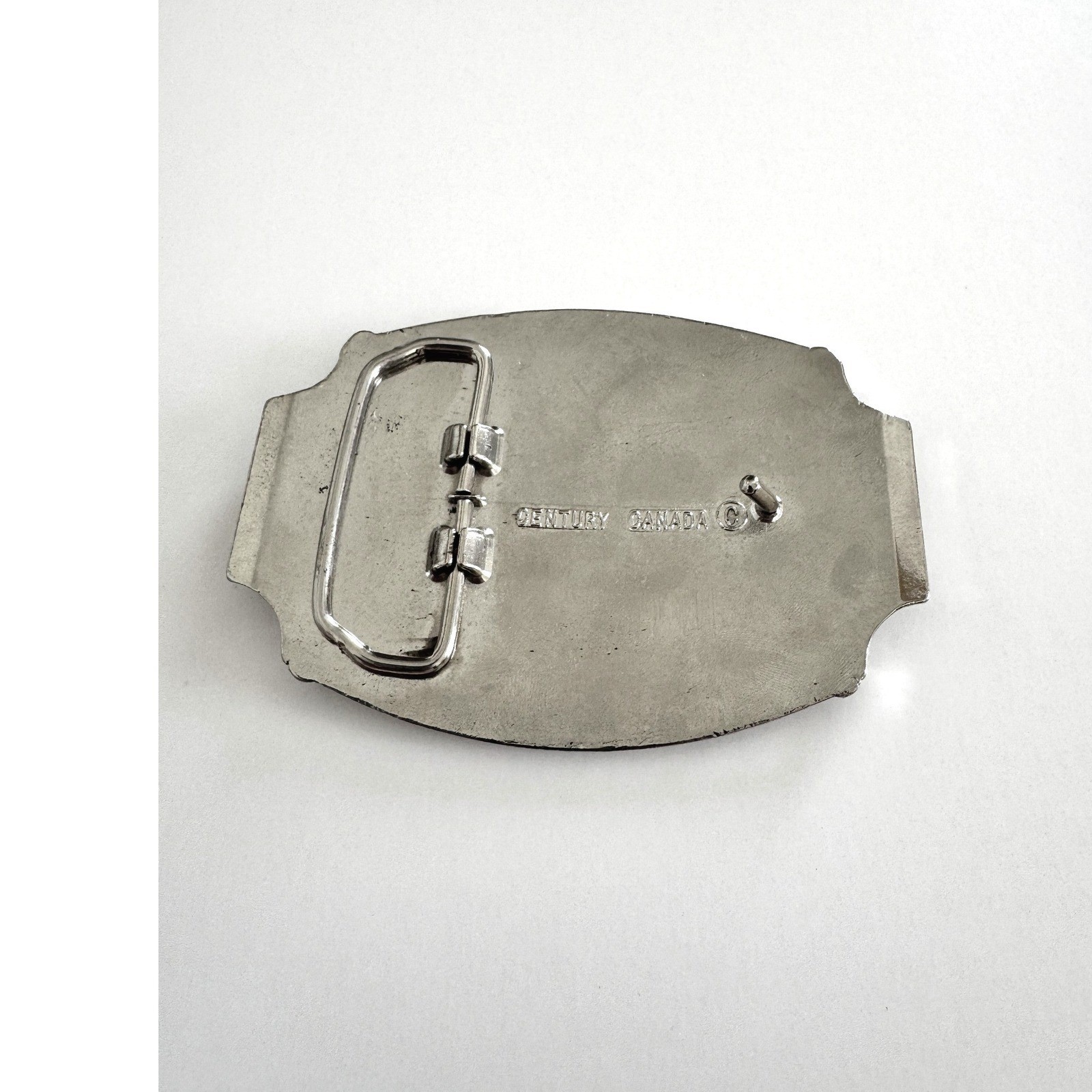 Century Canada Vintage Bighorn Sheep Mountain Scene Silver Tone Belt Buckle
