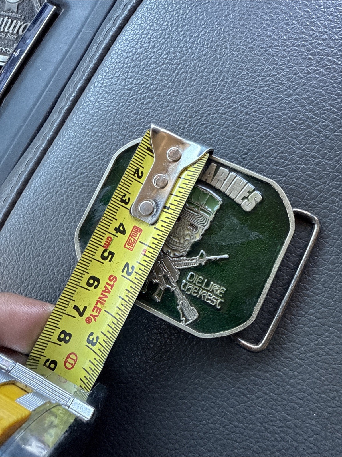 U.S. Marines Vintage Enameled Belt Buckle (MESS WITH THE BEST DIE LIKE THE REST)