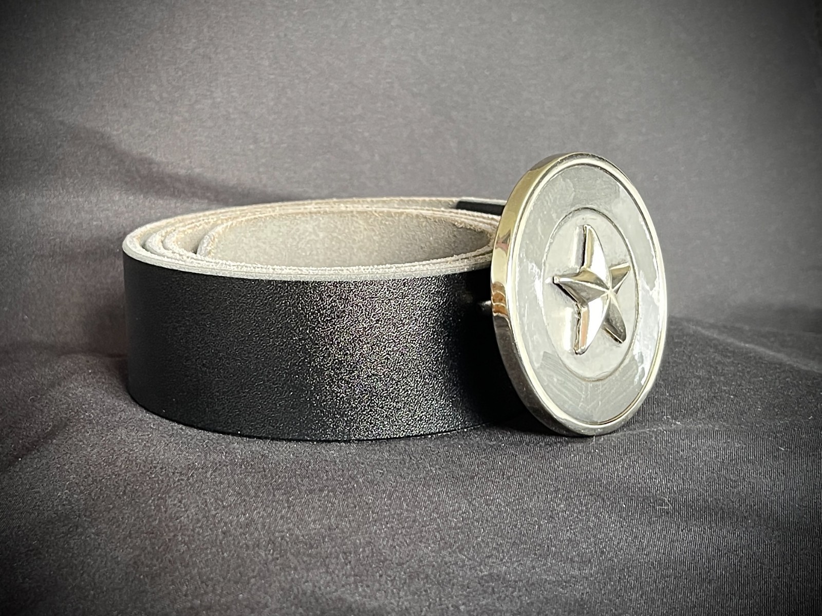 “Five Point Relic” Belt Buckle 2.5” Round Handmade Star OOAK Darren McNees