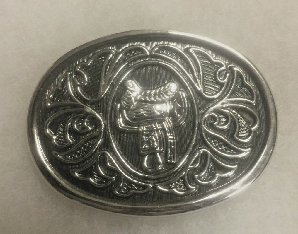 HORSE SADDLE RIDER DECORATIVE WESTERN COWBOY BELT BUCKLE AVON
