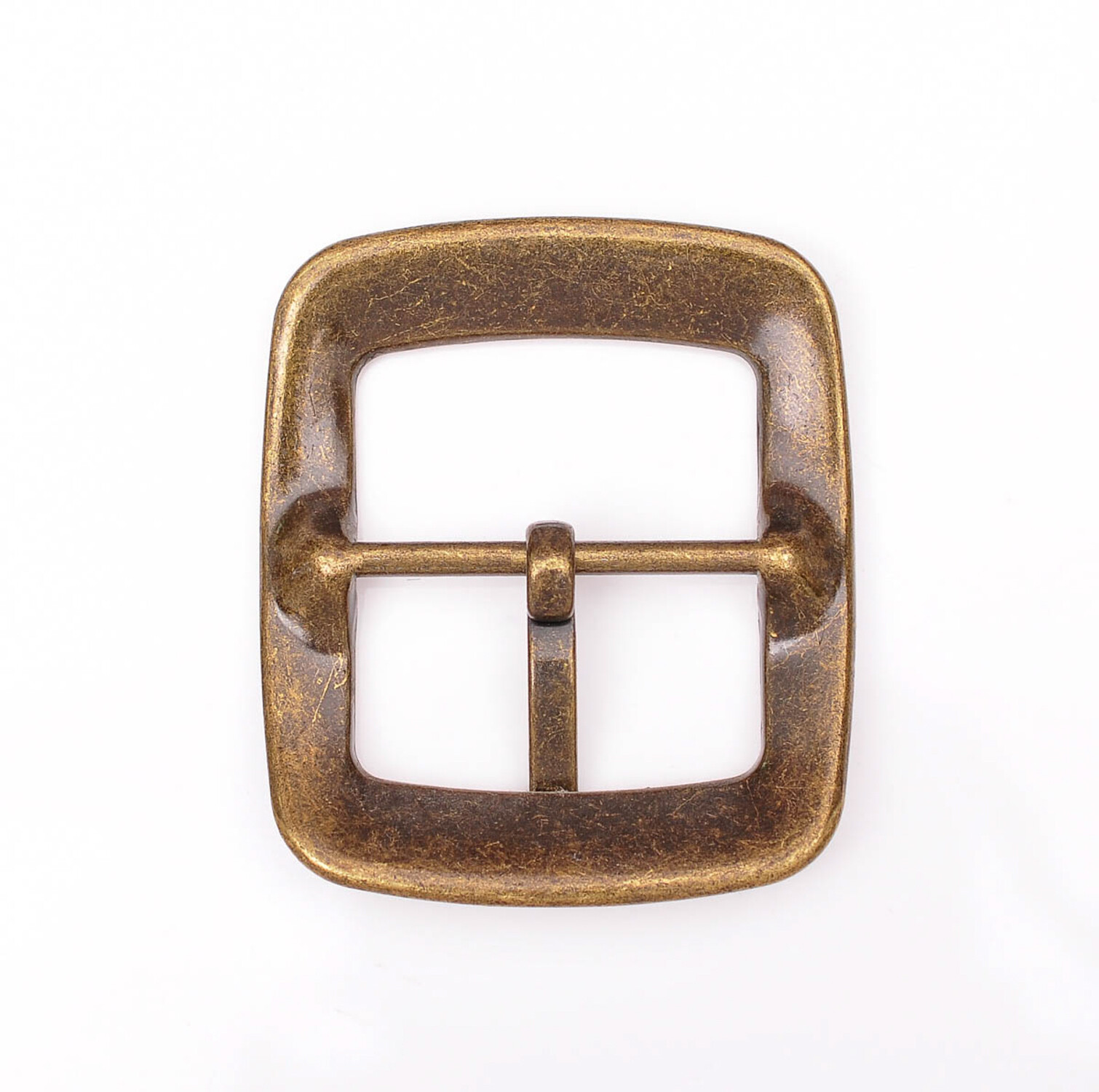 Vintage Brass Center Bar Belt Buckle for DIY Leathercraft Belt Fit 40mm Strap