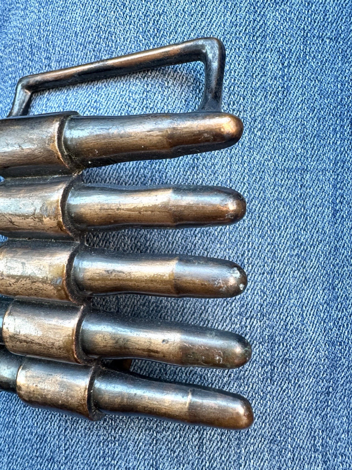 FAUX Bullet Copper Tone Metal Belt Buckle Ammunition Guns Military