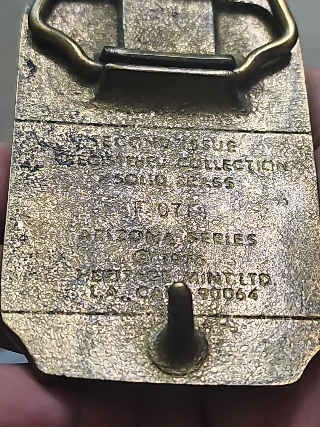 Vintage Brass Belt BUCKLE ARIZONA Statehood 1912 3.25&Prime;x2&Prime;