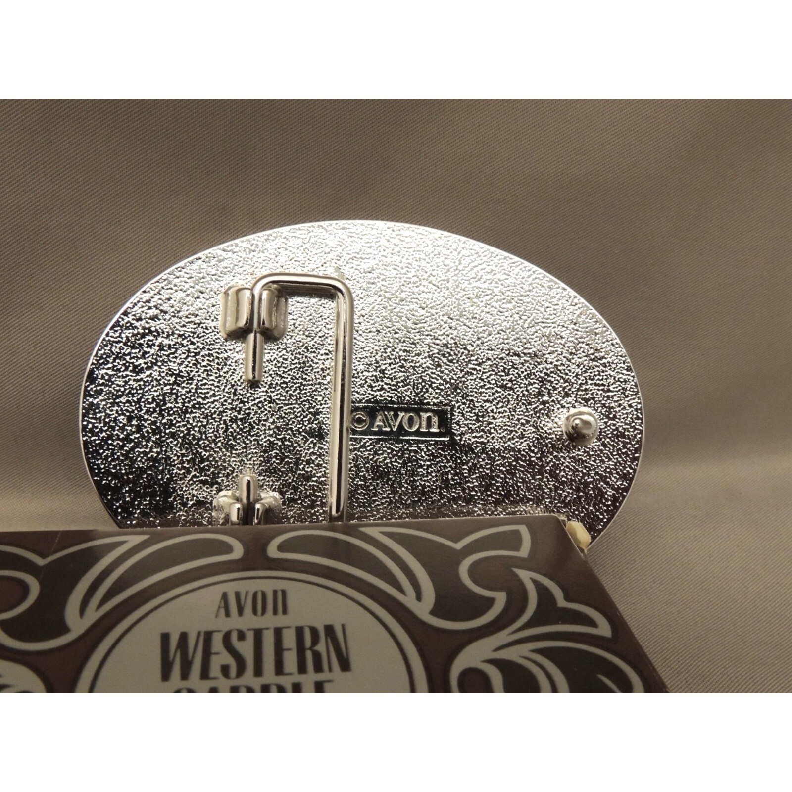 Avon Western Saddle Belt Buckle Silver Fits Belt Size Up To 1 1/2&Prime;