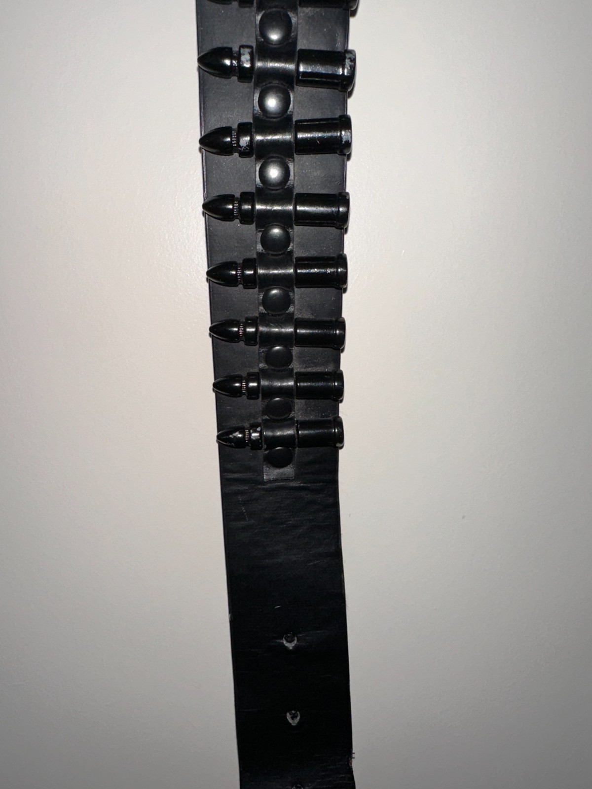 Vintage Style Heavy Metal Bullet Belt with Buckle – Real Leather – 41.5 Inch