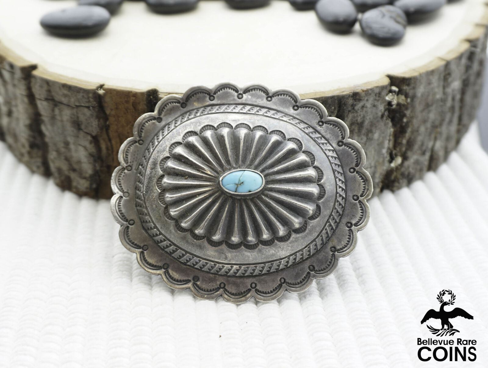 Vintage Southwestern Silver & Turquoise Bolo Tie Knot