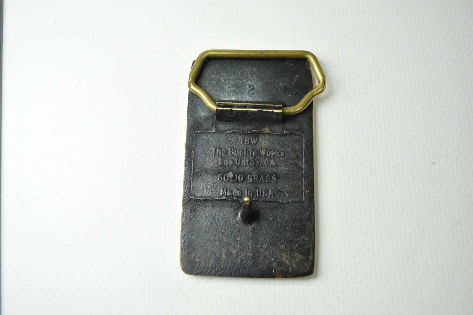 Vintage Solid Brass Belt Buckle Caron Compactor Company by TBW Made in USA!