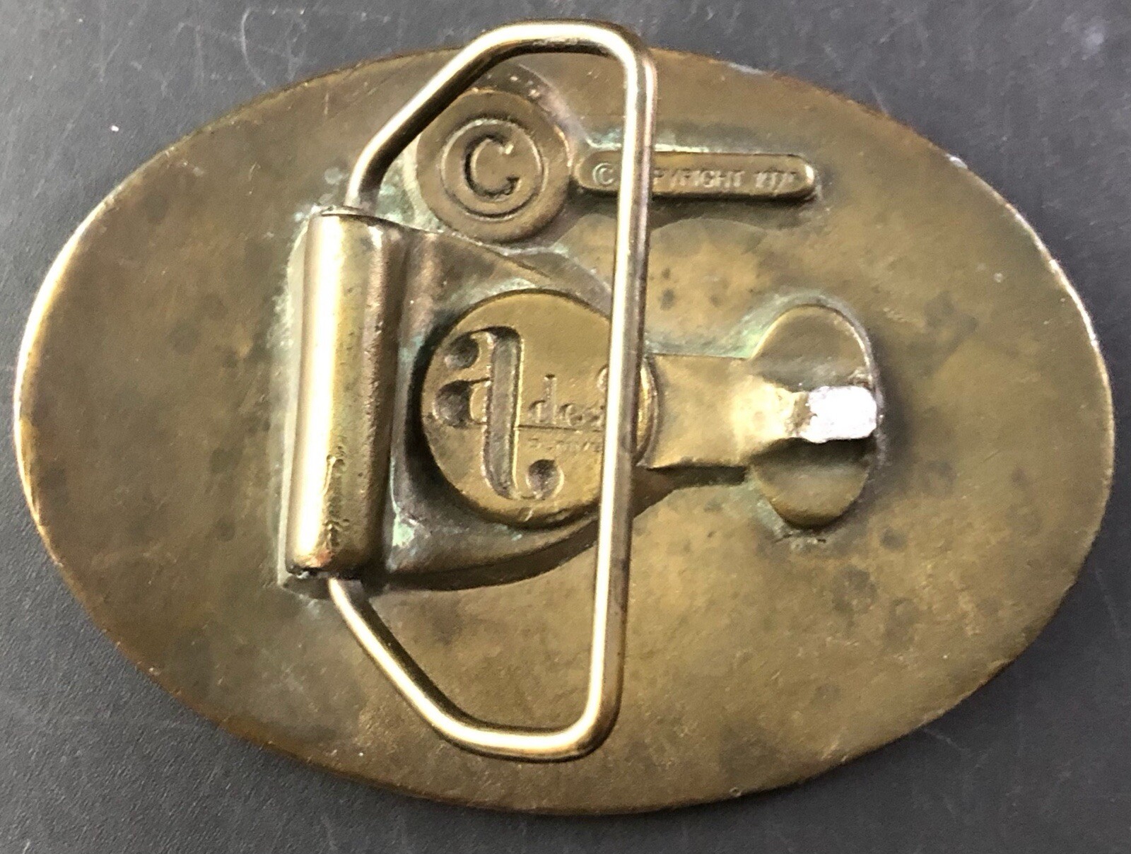 1970s Oden Inc. Brass/Bronze « Frank » Belt Buckle, Personalized Name, EUC D2.2