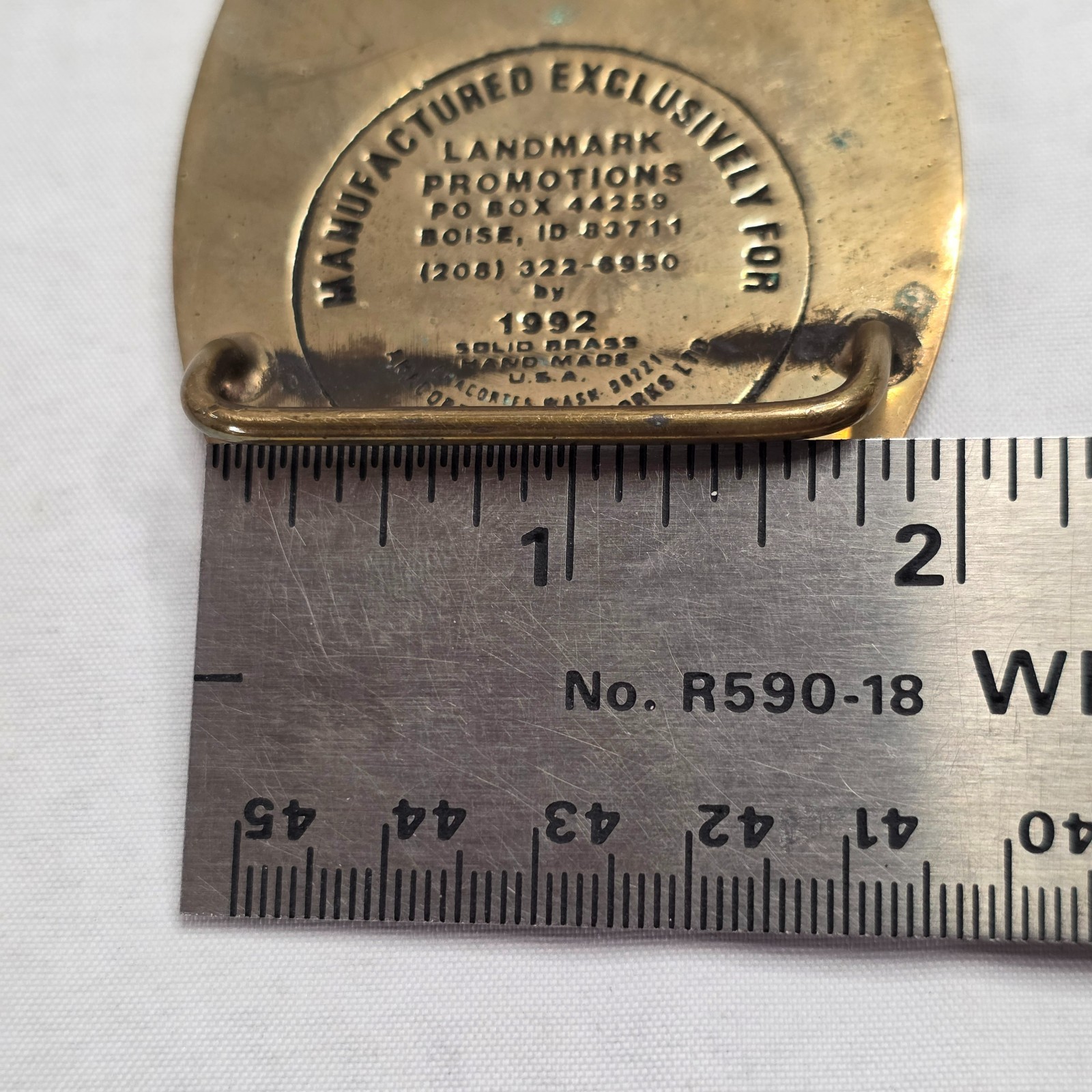 Vintage DIA Denver Airport Construction Safety Belt Buckle Anacortes Brass 1992