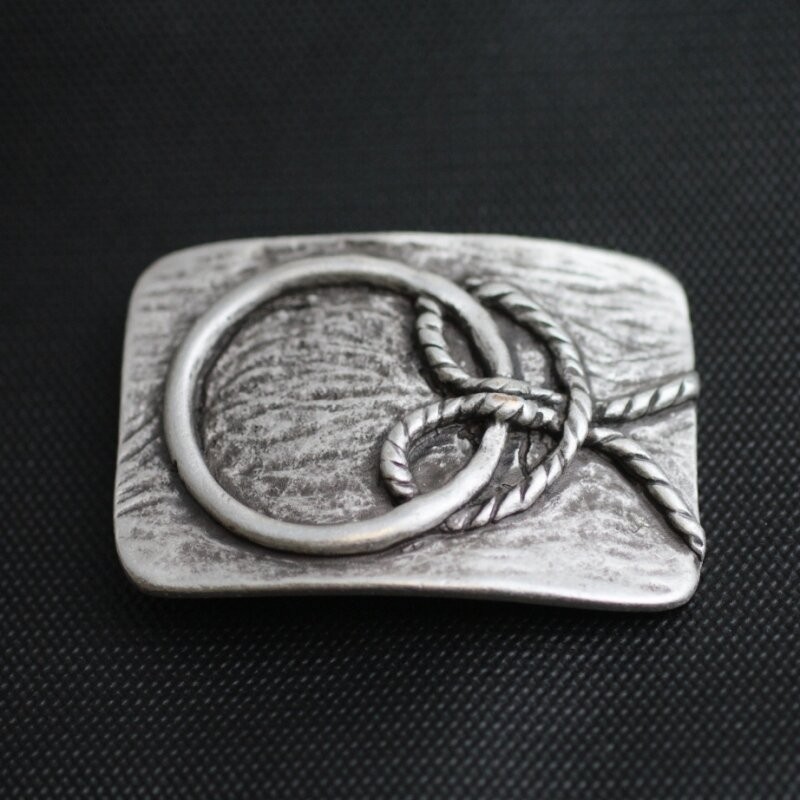 Belt Buckle Sailor Knot in Antique Silver – Maritime Knot Buckle