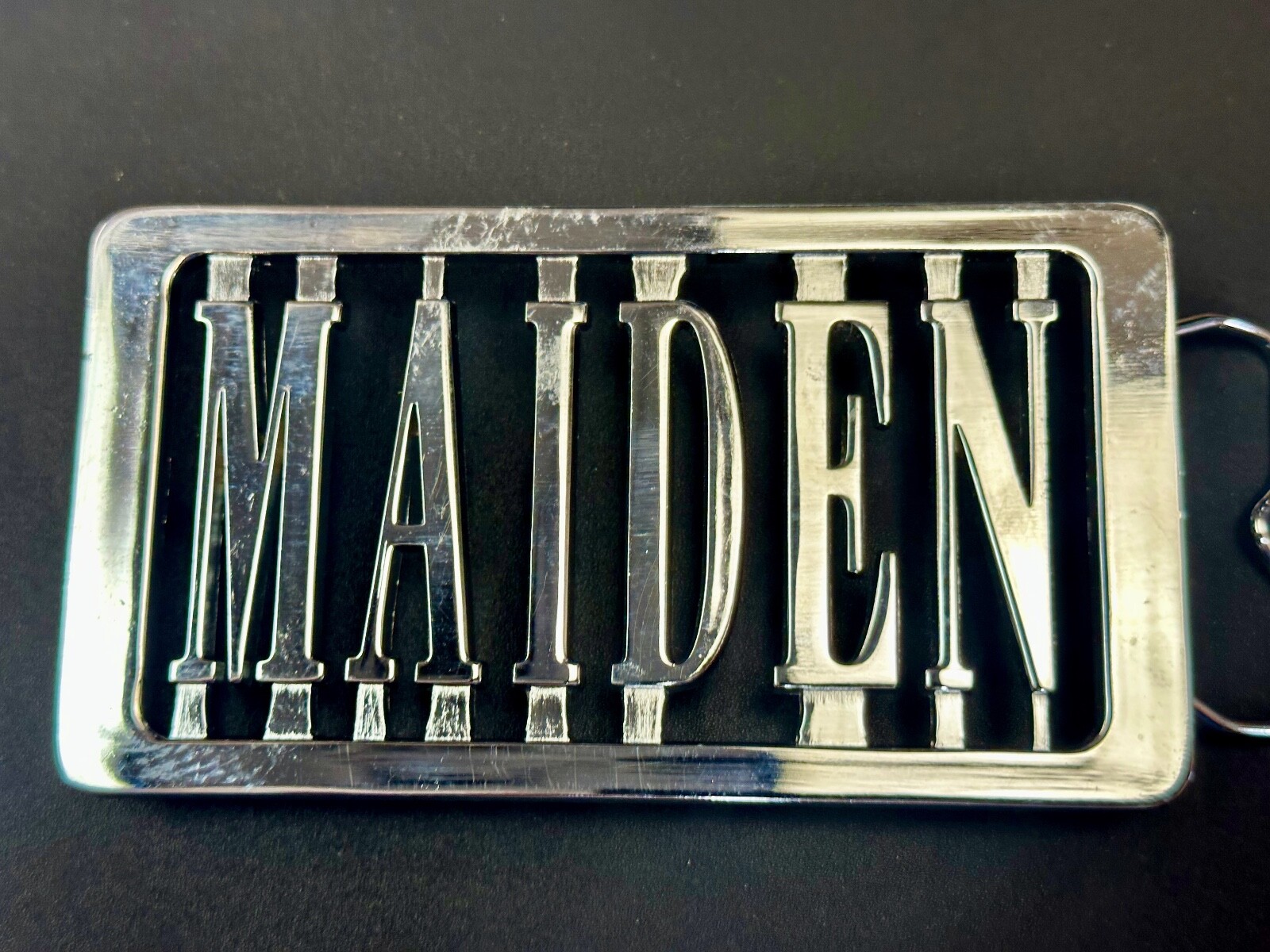 Iron Maiden Music Rock Band 70s 80s Silver Block Letters Belt Buckle