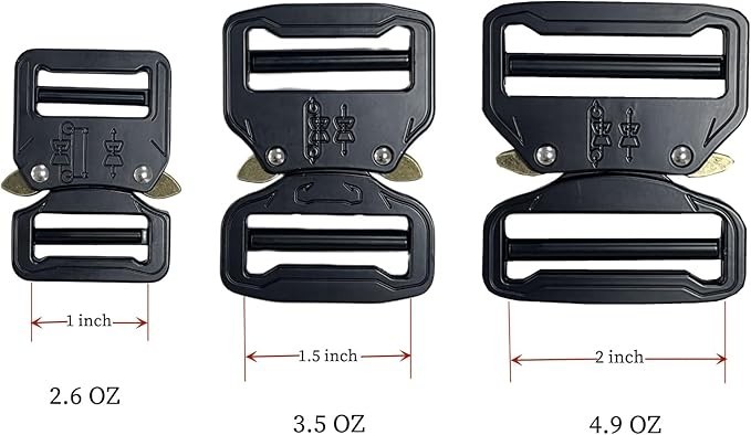 Metal Buckle Dual Adjustable No-Sew Tactical Heavy Duty Belt Buckle 2 Inch (50Mm