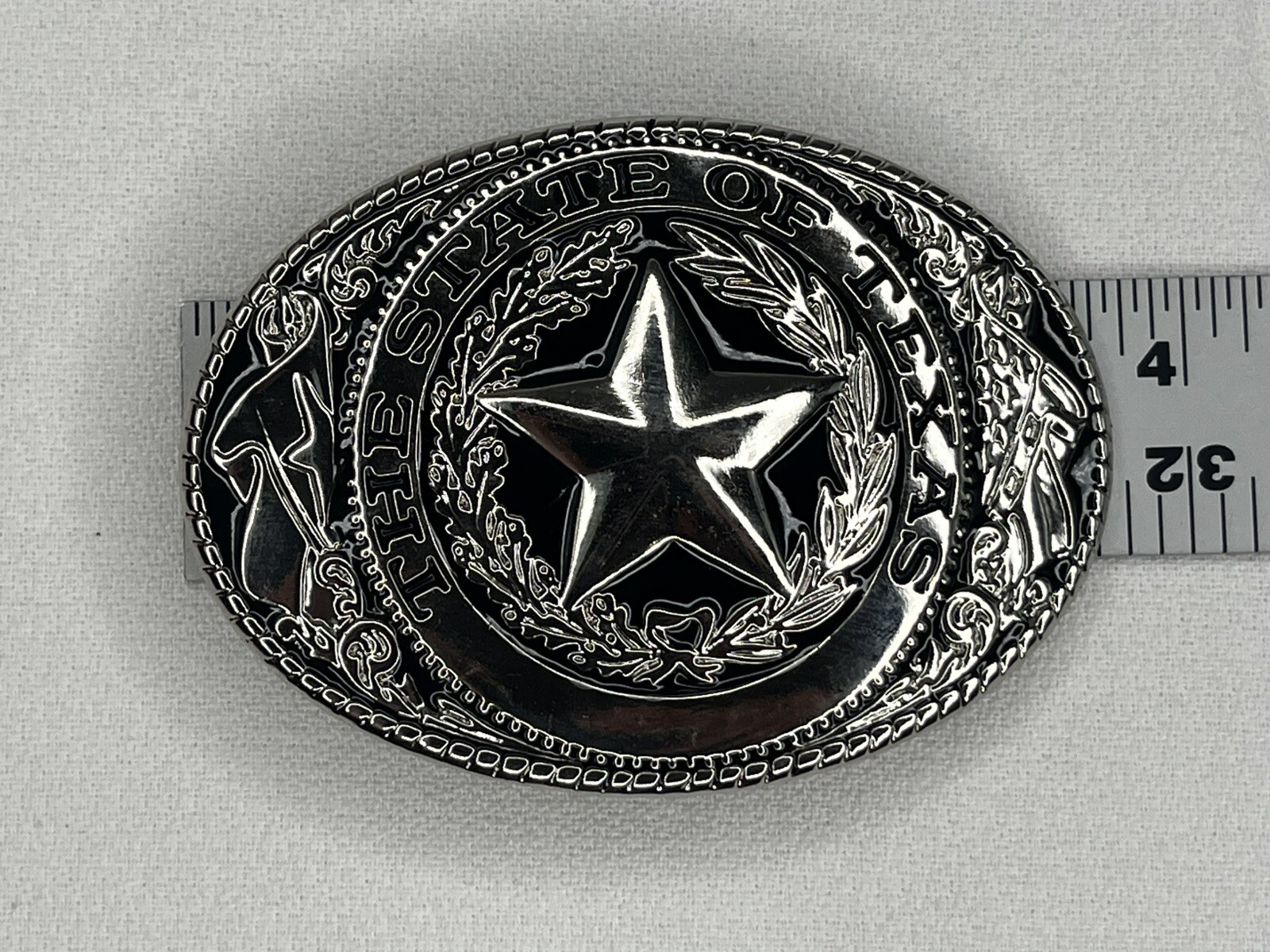 Vintage The State Of Texas Lone Star State Oval Belt Buckle