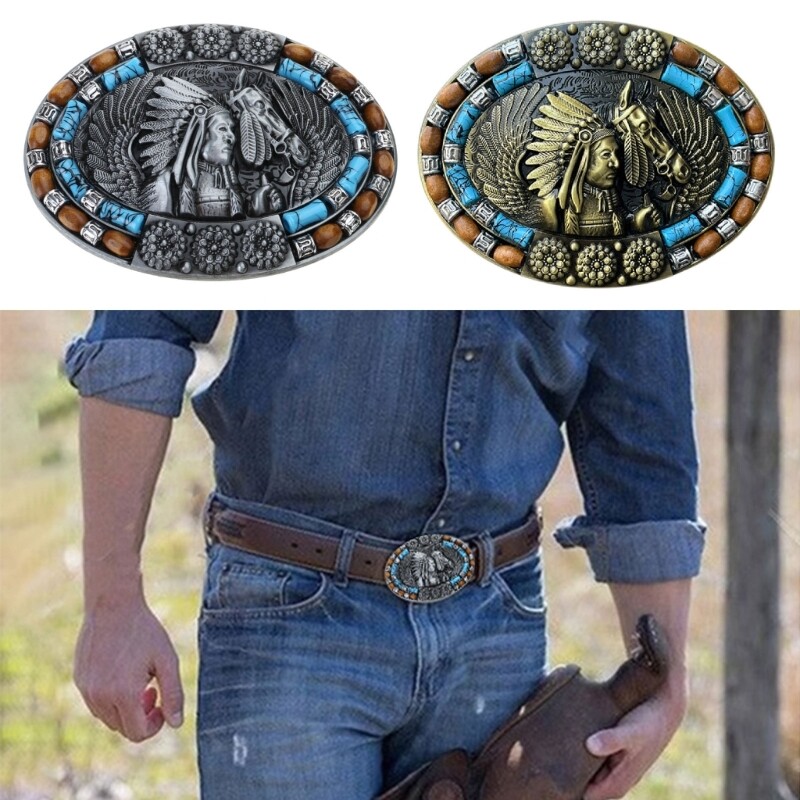 Western Horse Pattern Belt Buckles Detachable Creative Unisex Buckles Belt