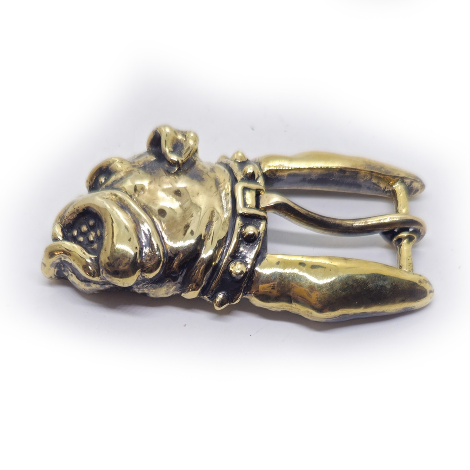 Bulldog Angry Head Bronze Belt Buckle