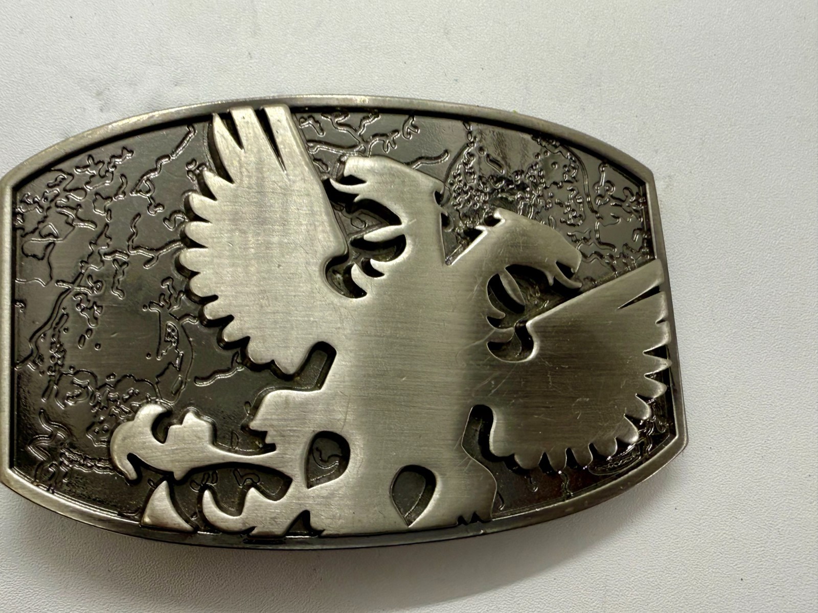 Eagle Phoenix Bird Spreading Wings Multi Layer Silver Color Belt Buckle