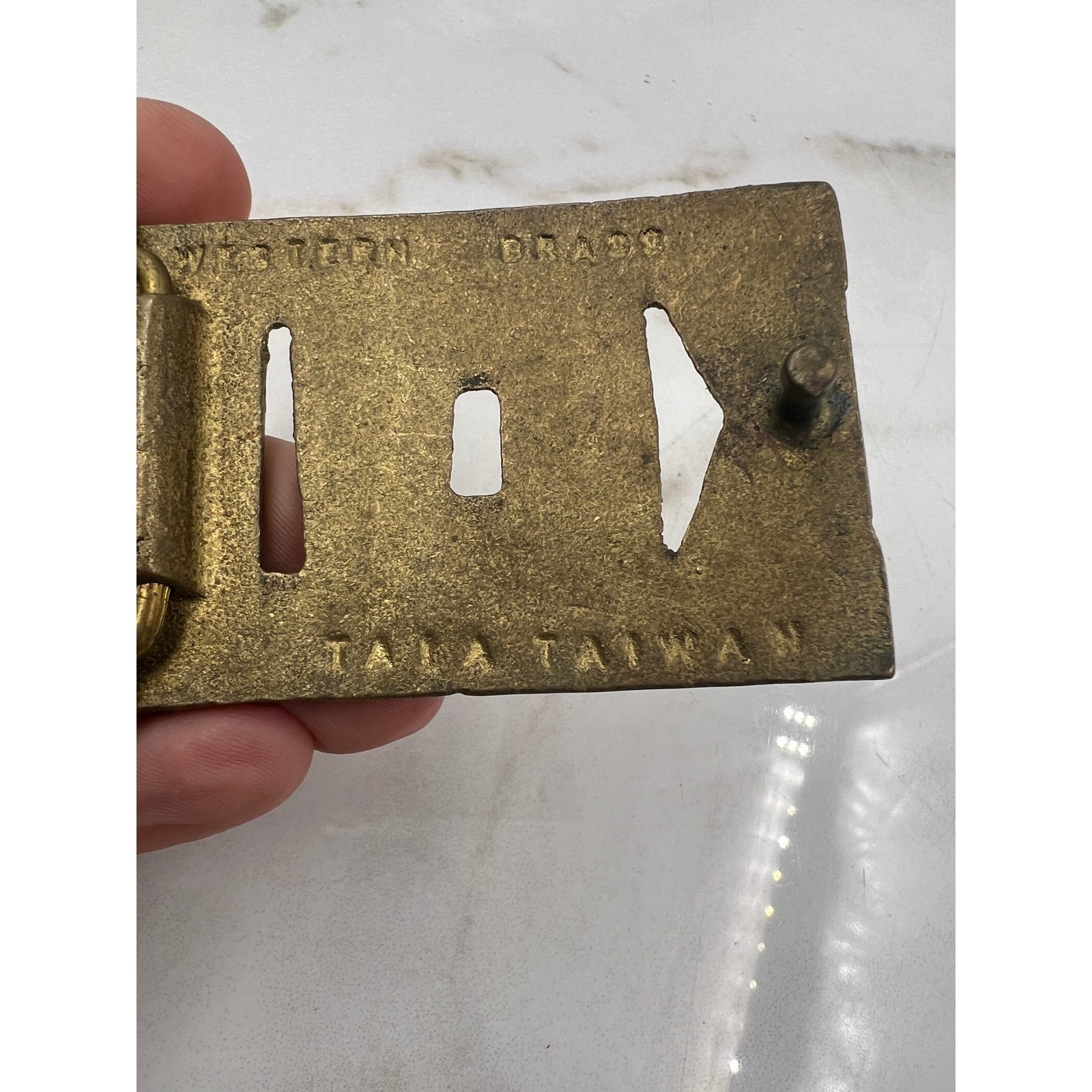 Vintage Western Brass Kevin Name Belt Buckle Solid Brass Personalized Gold Tone