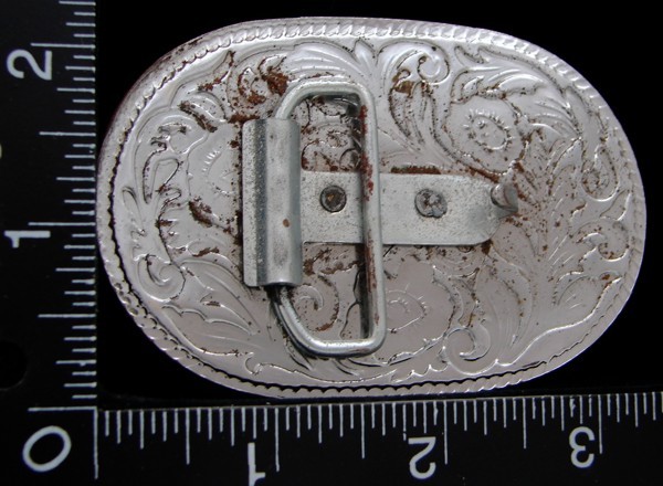 LI04141 VINTAGE ***HORSESHOE AND HORSE*** OVAL SHAPE WESTERN BELT BUCKLE