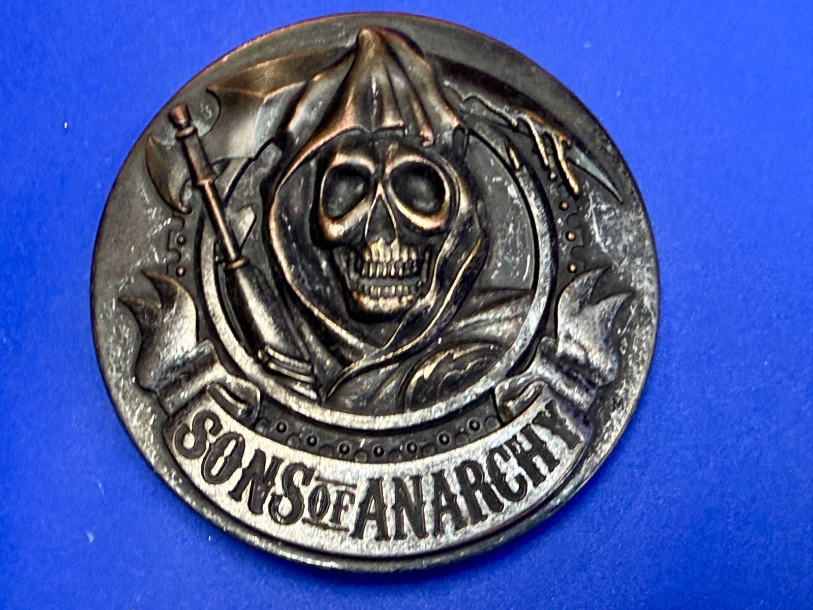 Sons Of Anarchy Grim Reaper Tattoo Cosplay TV Show TM & 2013 Fox Belt Buckle