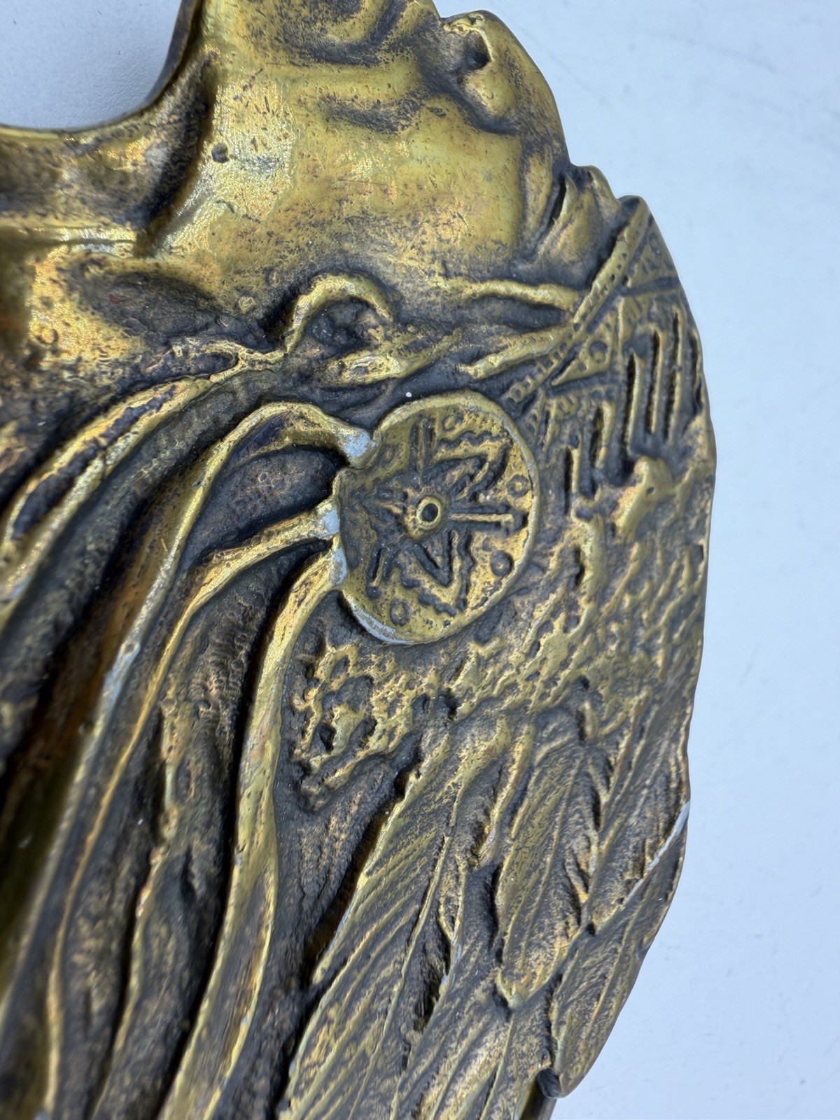 Vintage 70s Belt Buckle CHIEF Native American INDIAN HEAD Cowboy Western Brass