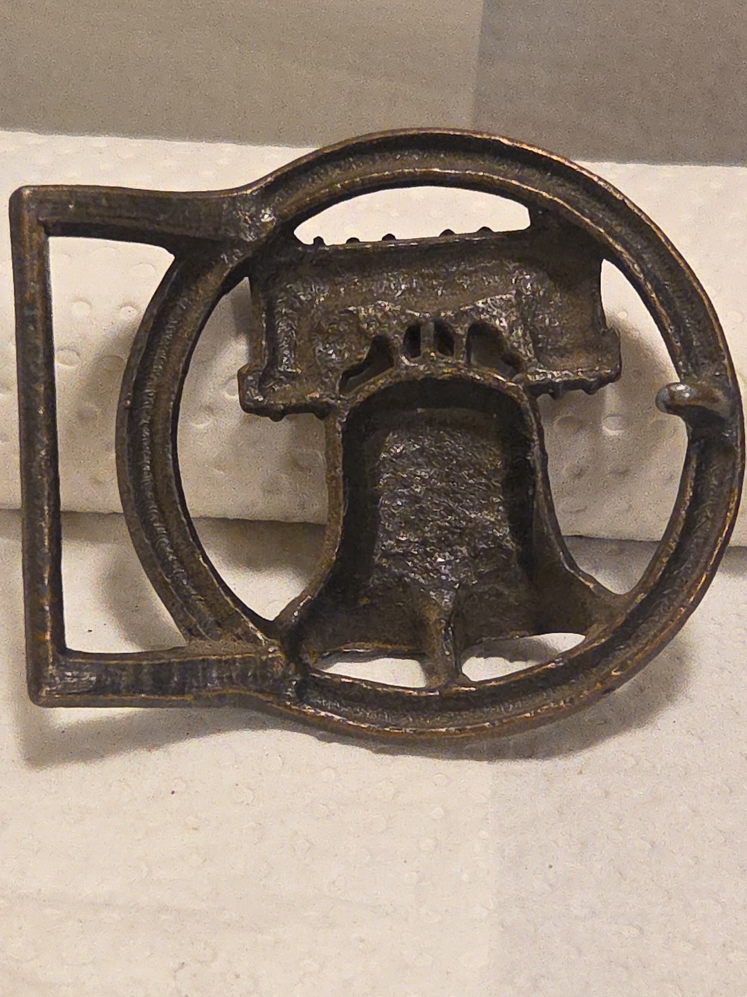 Liberty Bell Pass Stow Symbol of American independence Vintage Belt Buckle USA