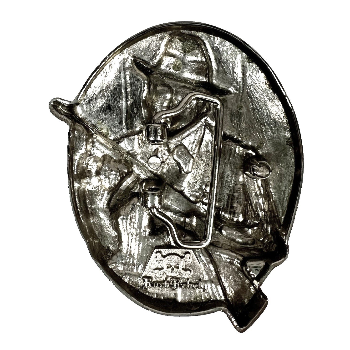 Al Capone Tommy Machine Gun Belt Buckle Silver Pewter Mobster 3D Rock Rebel