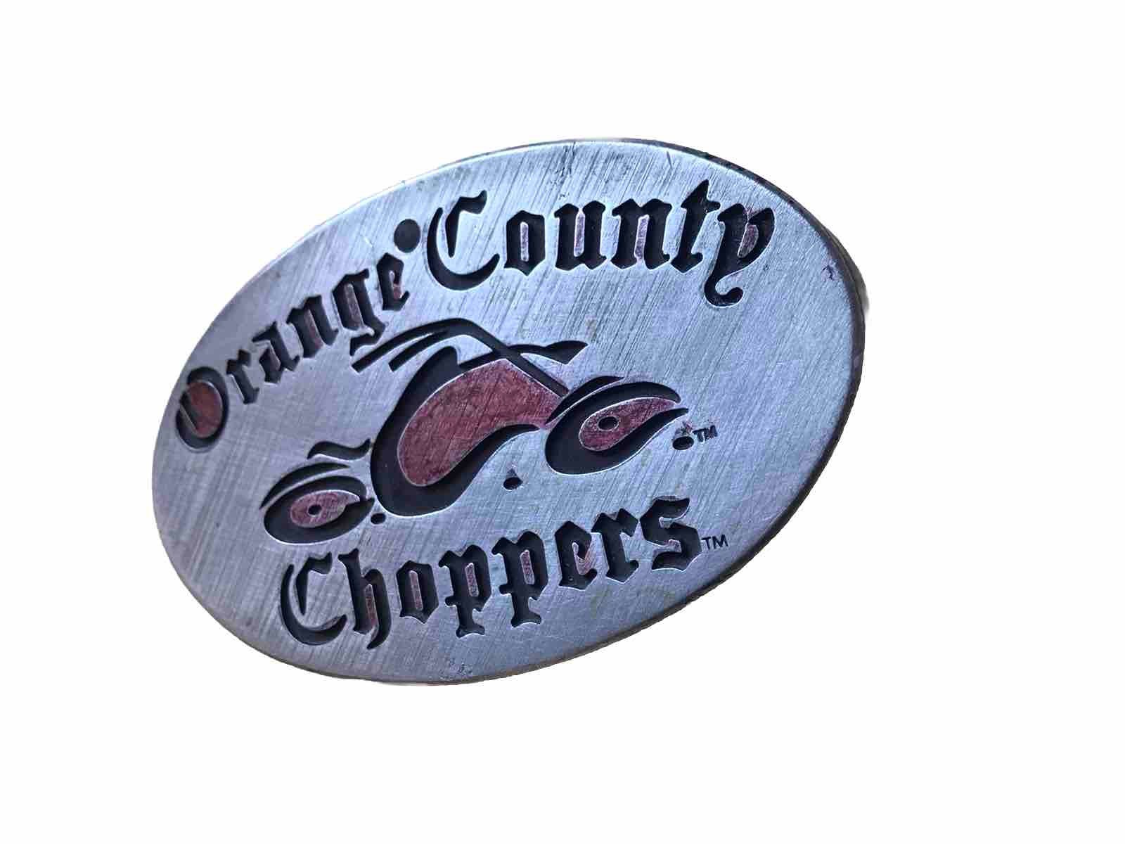 2004 West Coast Choppers Belt Buckle Brushed Steel & Black/Red
