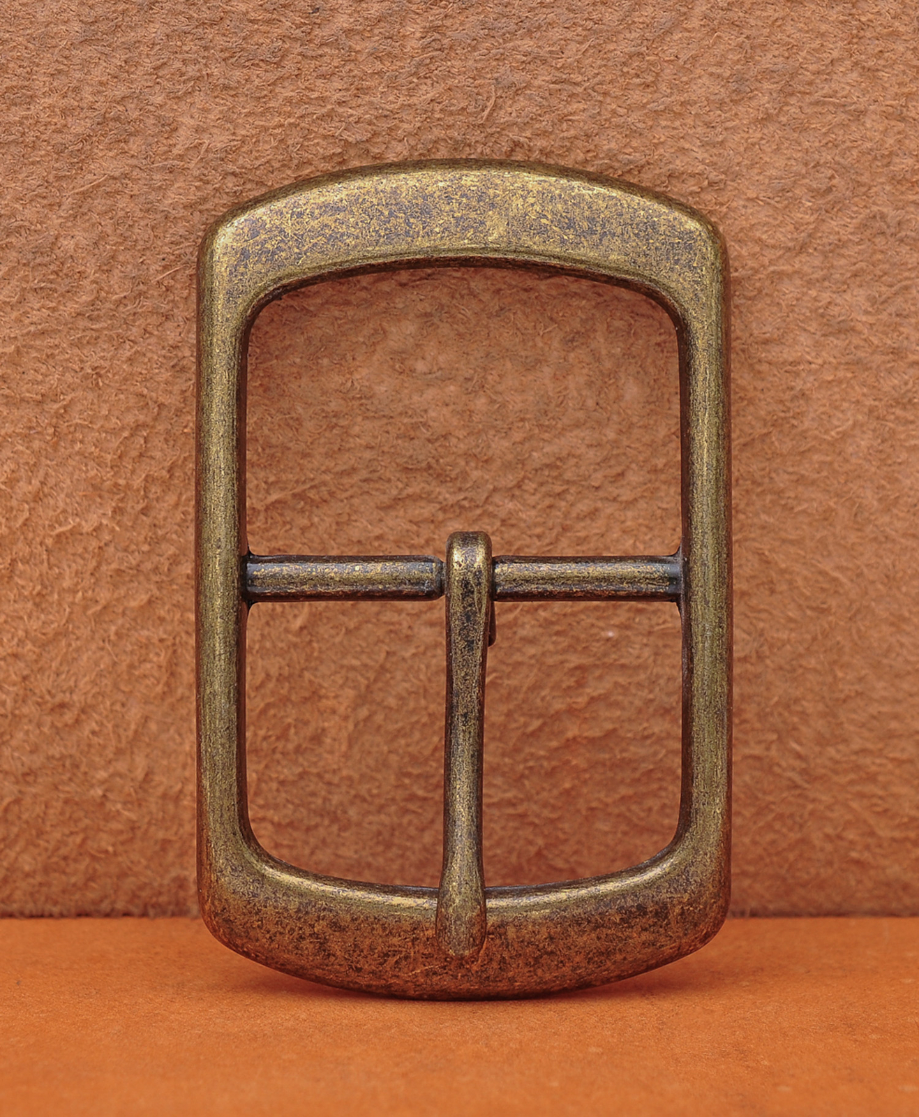Antique Brass Center Bar Belt Buckle for Leather Belt Replacement Fit 40mm Strap