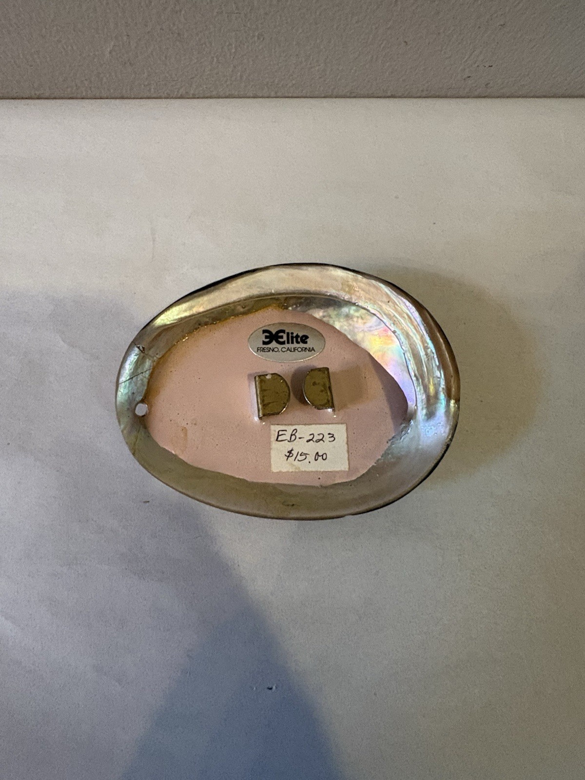 Vintage Polished Black Abalone Shell Belt Buckle by Elite in Fresno, California
