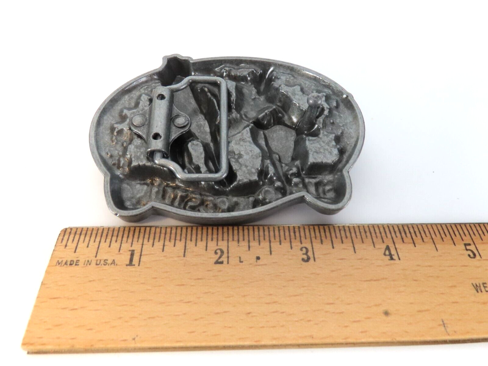New Steer Wrestling Cowboy Rodeo Enamel Metal Belt Buckle in Package