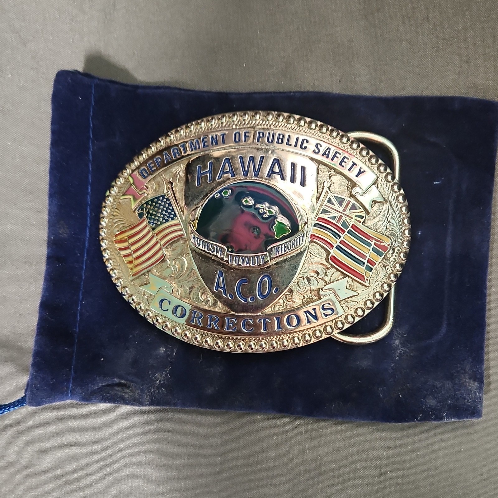 Bostock Buckle Co. A.C.O. Hawaii Corrections Limited Ed. Belt Buckle 2&Prime; 041/N