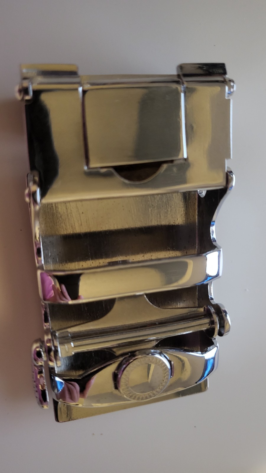 Versace Belt Buckle Metal Automatic Latch Black Silver