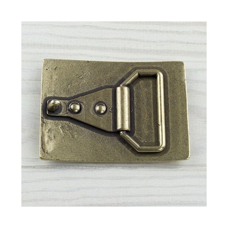 Solid Bronze Tone Medieval Style Cross Engraved Belt Buckle