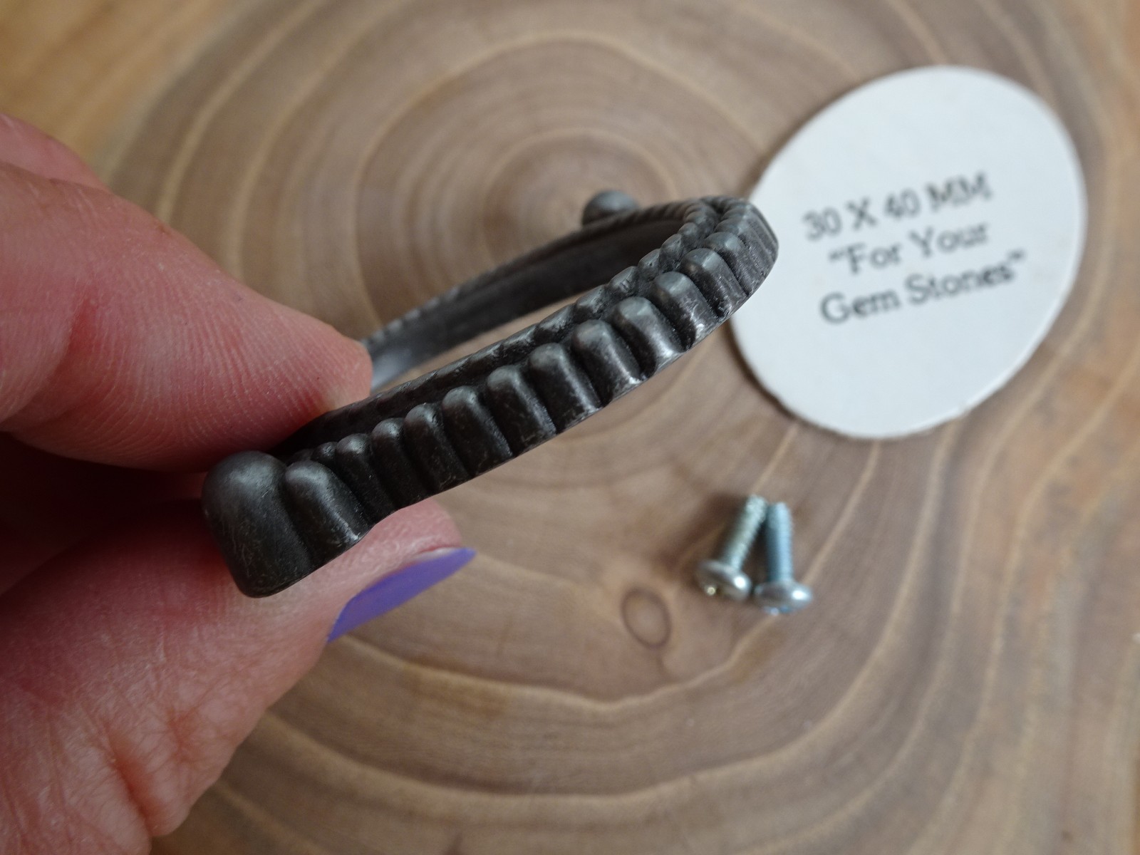 Screw Mount for Buckle 30x40mm Vertical Antique Silver Plated (Pkg 12) 1034
