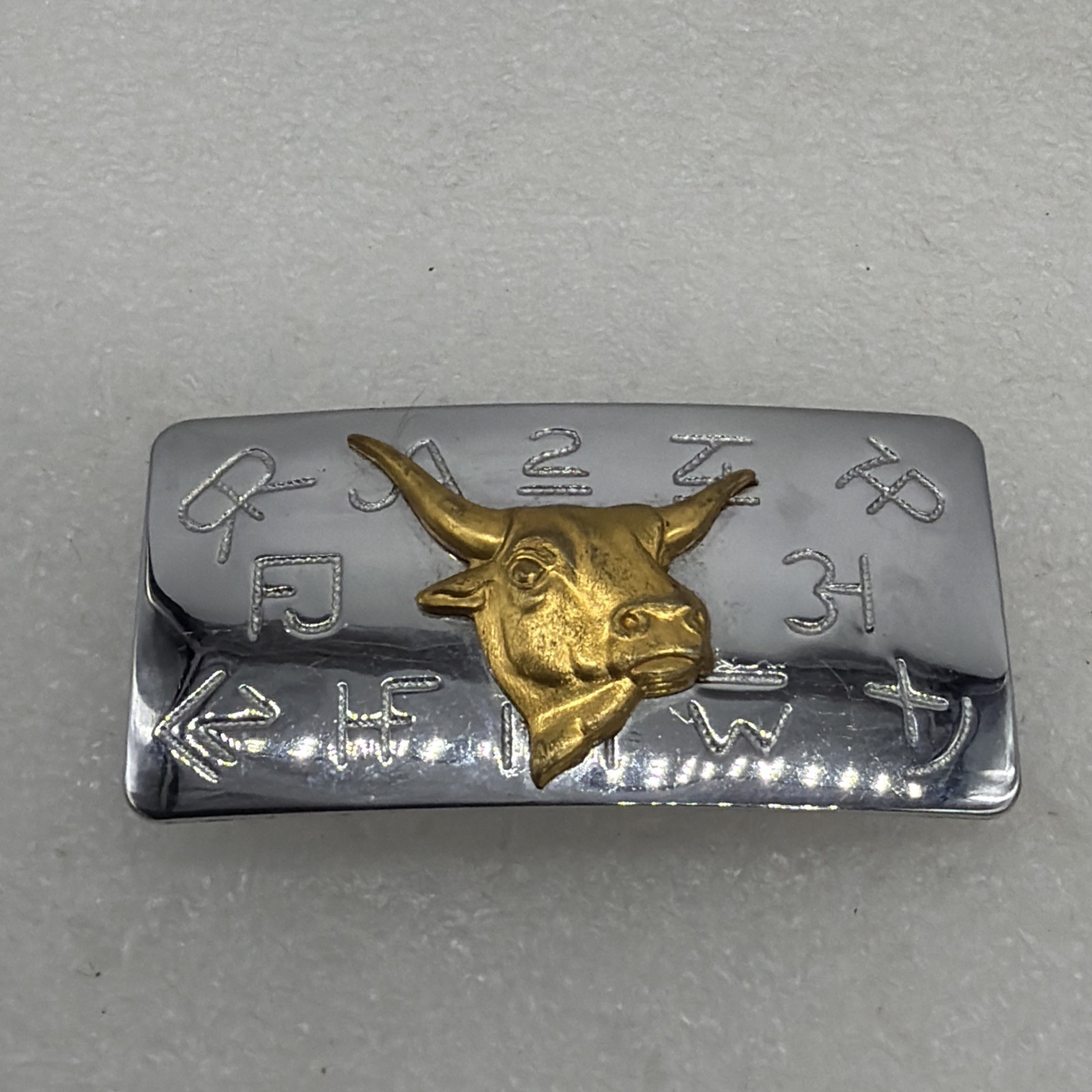 CHAMBERS Belt Buckle Vintage Vintage Ranch Cattle Branding Saddle Western Bull
